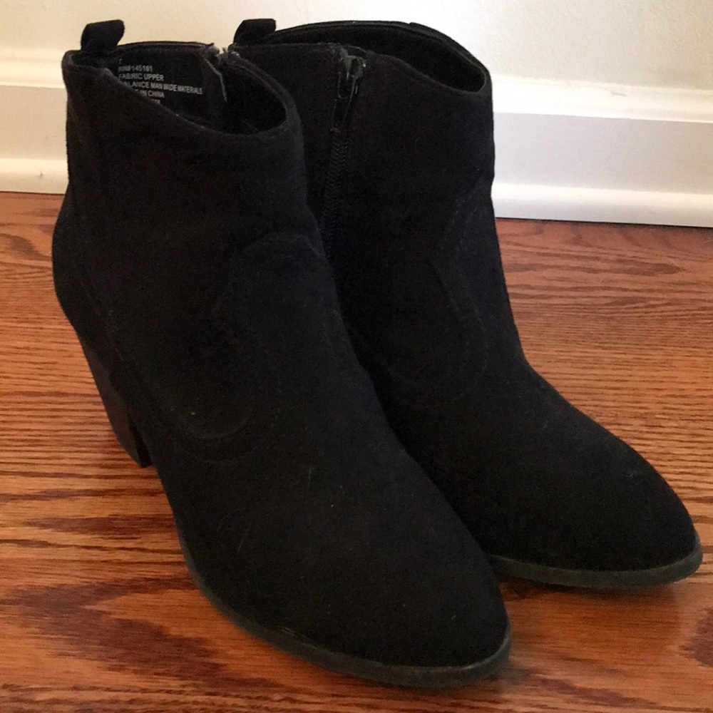 Black booties.